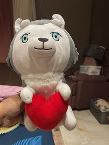 Cute Husky Plushie with Heart!