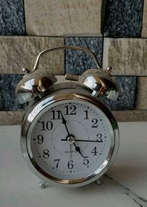 Vintage-Style Silver Alarm Clock