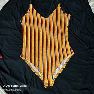 I. Striped Bodysuit Top