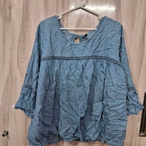 Blue Blouson Top