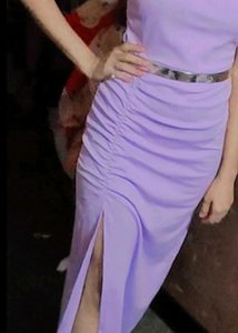 beautiful lilac slit dress