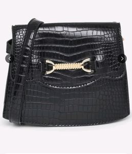 Twenty Dresses Black Structured Sling Bag..
