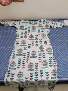Printed White Kurta