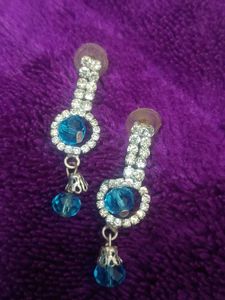 Sparkling Blue Drop Earrings