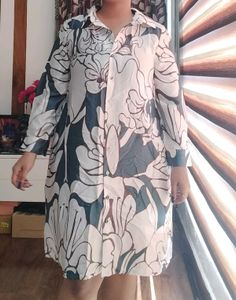 Floral Print Button-Up Dress