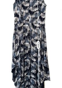 Abstract Print Sleeveless Dress