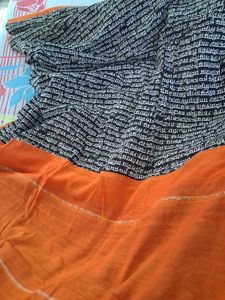 Elegant orange printed saree