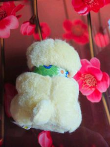 Cute Yellow Teddy Bear with Green Ribbon
