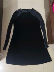 Lace Sleeve Black Dress