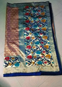 Beautiful multi colour banarasi silk saree
