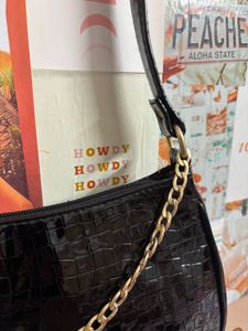 Black Glossy Handbag