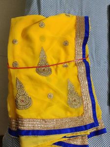 Yellow Embroidered Saree