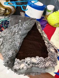 Beautiful Saree Of Two Set Half Velvet