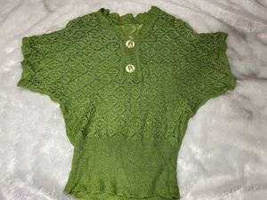 Vintage Green Knit Top
