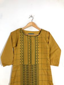 Mustard Yellow Printed Kurta (Women’s)