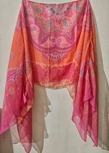 Stylish Pink Off Shoulder Printed Kaftan Top