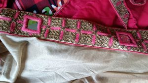Heavy real mirror work saree