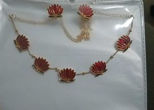 Manju Warrier Inspired Lotus Necklace &amp; Earring