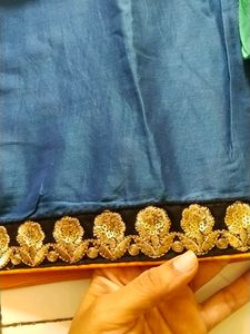 Offer!!! Blue Cotton Silk Dress