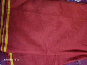 Plain Red Saree