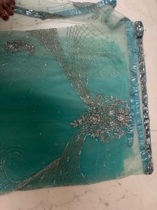 Teal Embellished saree