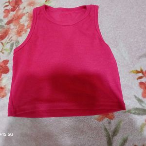 Pink Ribbed Tank Top