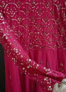 Rani Pink Embellished Anarkali Set