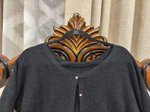 Black Button-Down Cardigan