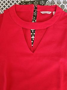 Red Top with Cutout neck and bell sleeves