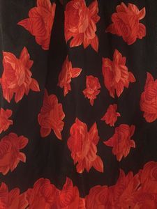 Floral Black Midi Skirt