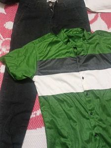 GREEN SHIRT + BLACK PANT