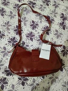 SAVANA Red Solid Shoulder Bag