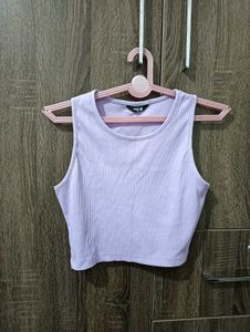 Lavender Sleeveless Crop Top