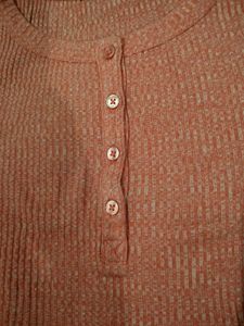 Cute Orange Long Sleeve Top