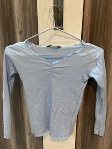 Light blue colour skin fit top