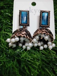 Blue Jhumka Earrings
