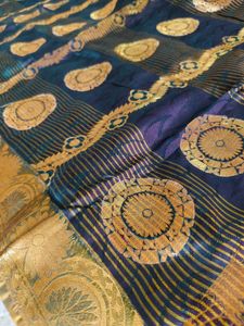Golden Floral Pattu Saree