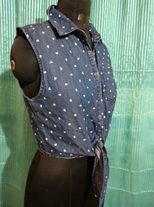 Size S/M 🎁Buy 2 Get 1 Free🎁 Denim Heart Top