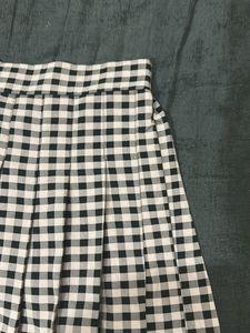 y2k pink&amp;black pleated skirt