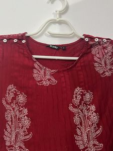 Elegant Maroon Printed Kurta