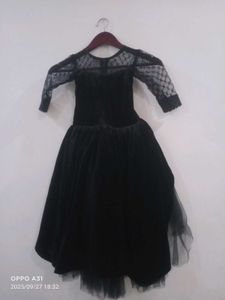 Elegant Black Dress high and low with cancan