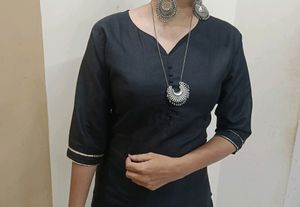Black Kurti Pant Set For Women