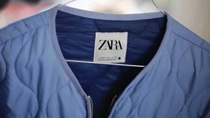 Zara Blue Quilted Jacket