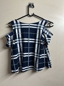 Partywear Blue And White Top