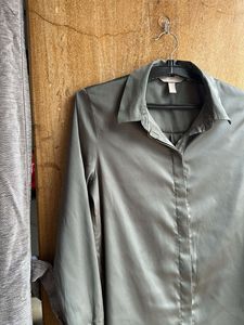 Satin Olive Green Shirt