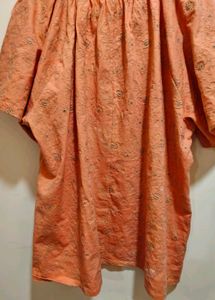 Embroidered Peach  Top with bell sleeves