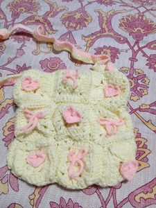Cute Cream Crochet Sling Bag ❤️😍🩷