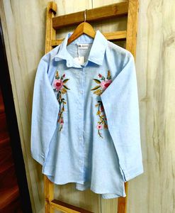 Embroidered Floral Shirt size-36