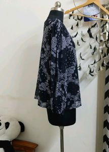 Pluss Black Printed  Shirt
