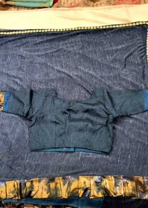 Ruffled Denim Saree